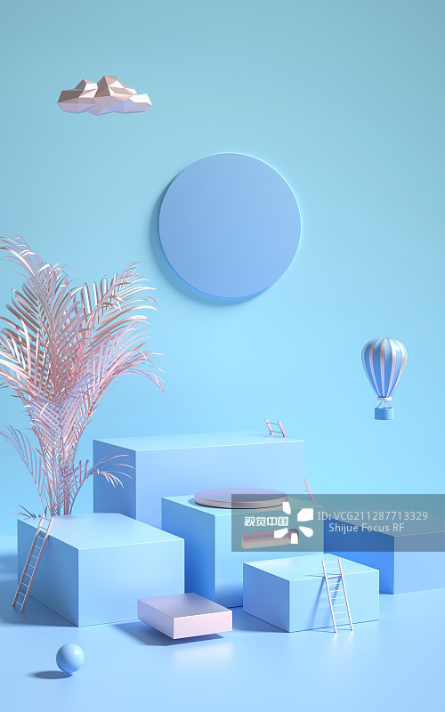 3D渲染模拟场景产品展台创意图正版图片素材