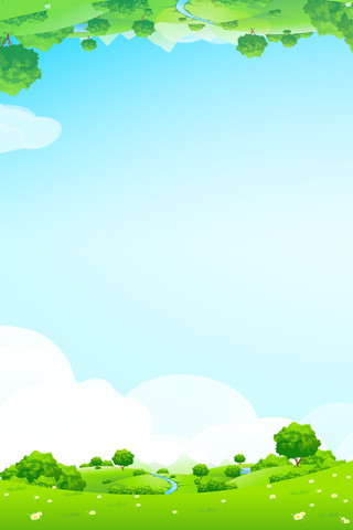 卡通草坪花朵植物背景图图片下载_红动中国